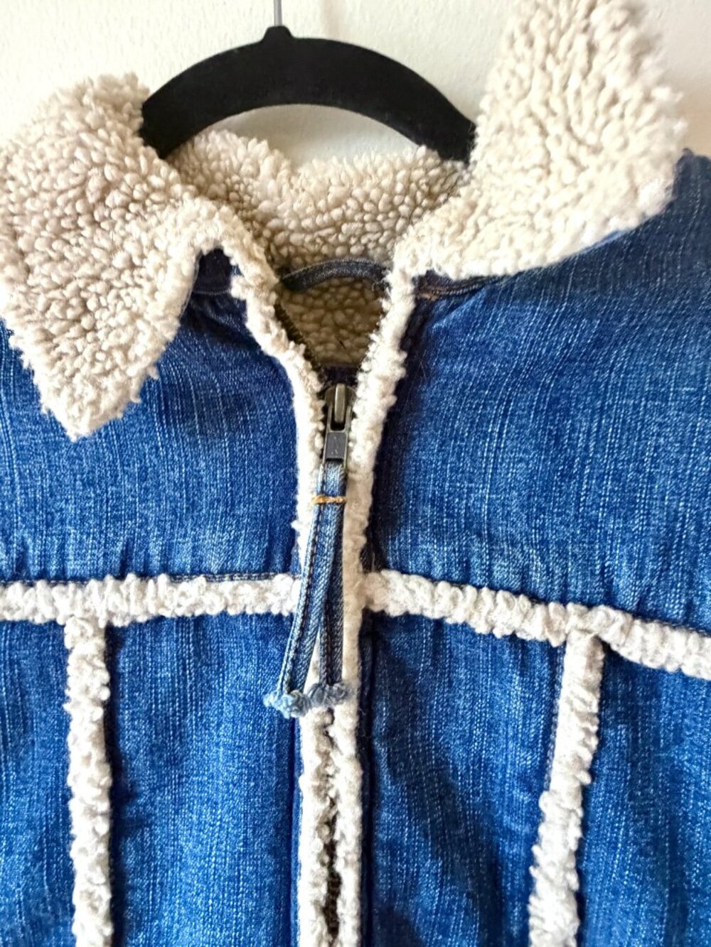 Vintage western denim sherpa jacket by wrangler retro cozy - Picture 7 of 8